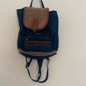Vintage 90's mini blue/green tribal backpack